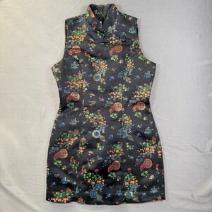 La Belle Fashions Vintage 90s Asian Cheongsam Qipao Floral Mini Dress Size 5